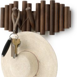 Picket Wall-Mounted Coat Rack (Walnut)